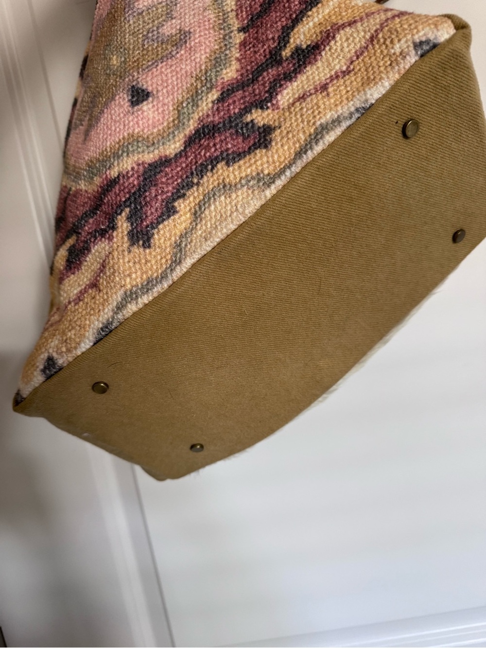 MYRA BAG Tan and Pink Boho Drawstring Shoulder Bucket Bag - Picture 10 of 14